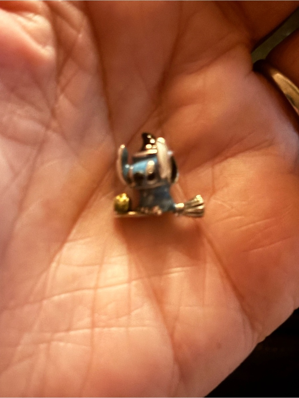 Silver Blue Small stich Figurine Charm - Blue and Silver